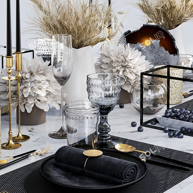 Elegant Luxury Table Setting 3D model image 3