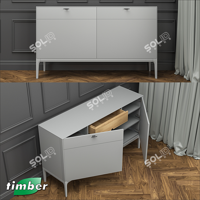 VERONA Dresser: Stylish & Functional 3D model image 4