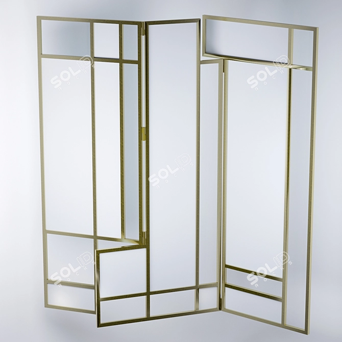 Vintage Gold Screen 3D model image 1