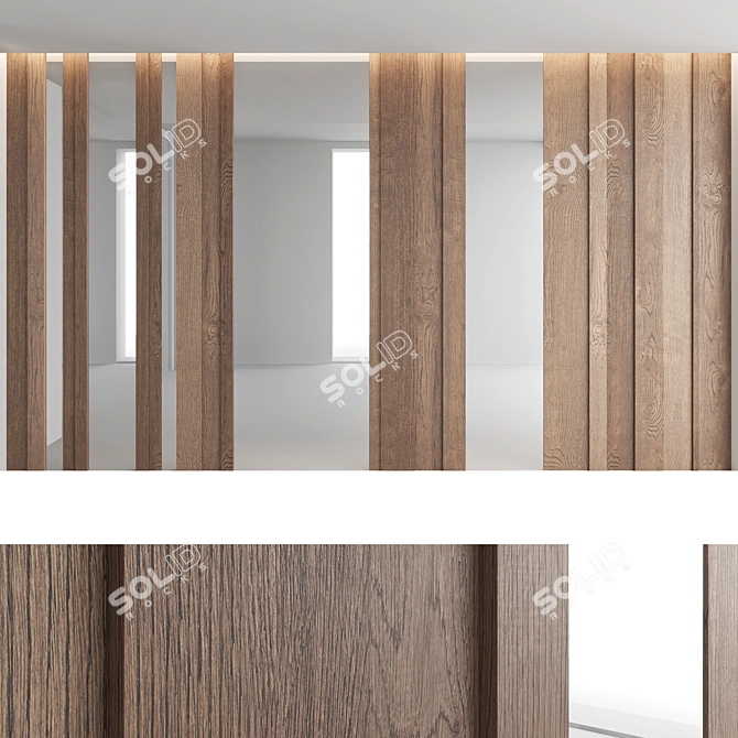 Decorative Wood Wall Panel Set 3D model image 2