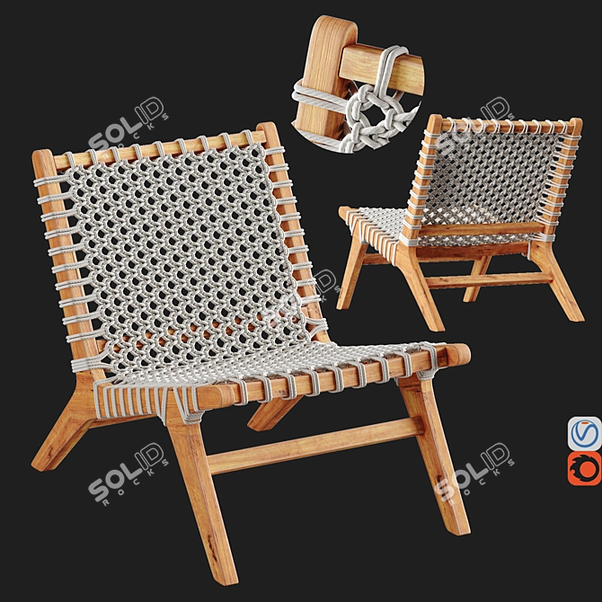 Nairobi Garden Armchair: Timeless Elegance 3D model image 6