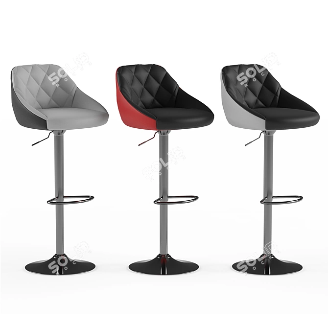 Elegant Adjustable Bar Stool 3D model image 2