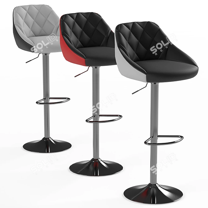 Elegant Adjustable Bar Stool 3D model image 5