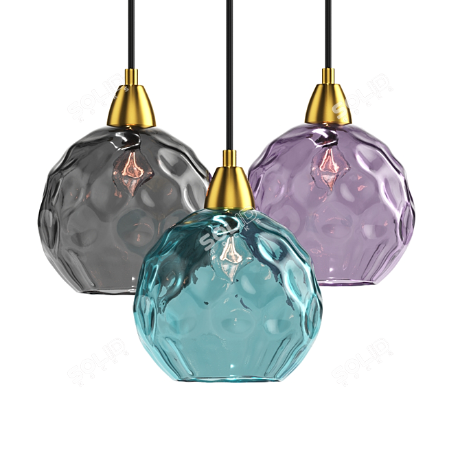 Vibrant Multicolour Cluster Pendant 3D model image 1