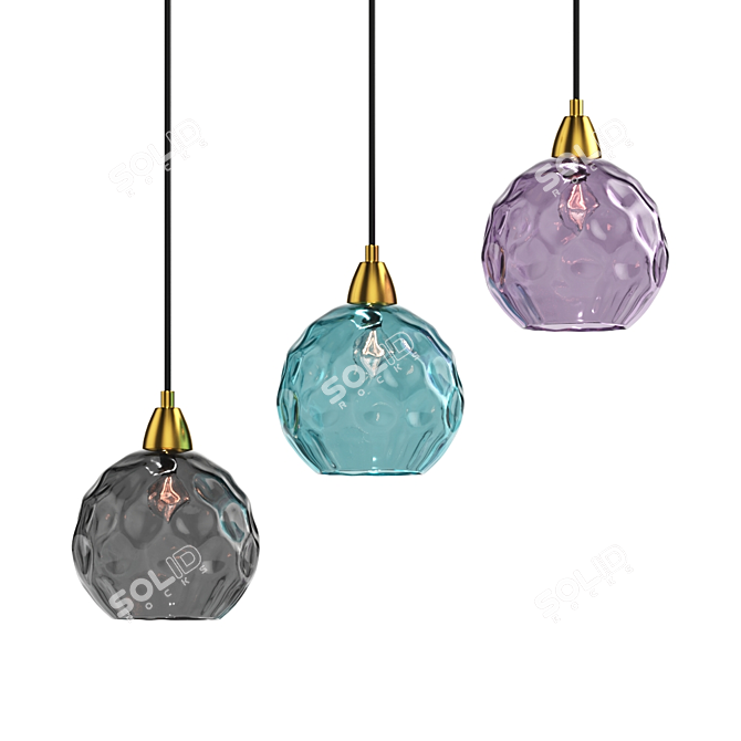 Vibrant Multicolour Cluster Pendant 3D model image 2