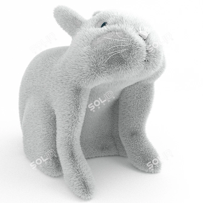 Cuddly Bunny Plush Toy 3D model image 2