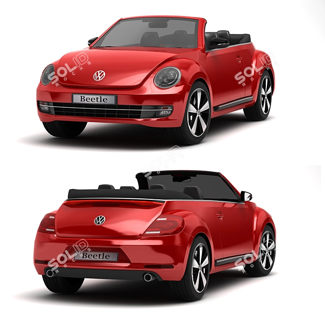 Classic Volkswagen Beetle Convertible 3D model image 1