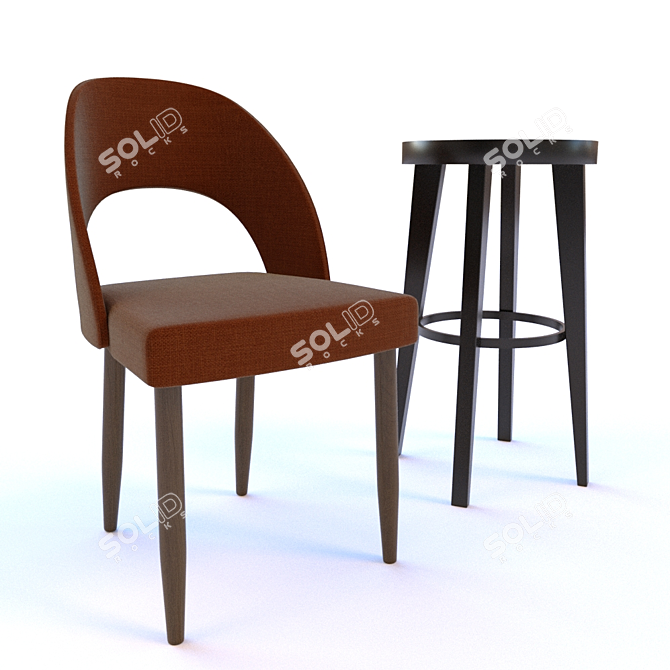Modern Chair & Bar Chair 3D model image 1