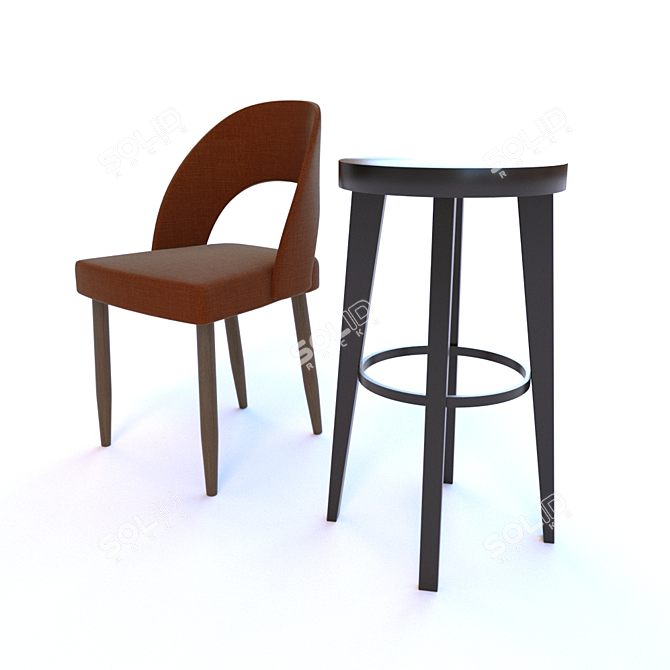 Modern Chair & Bar Chair 3D model image 3