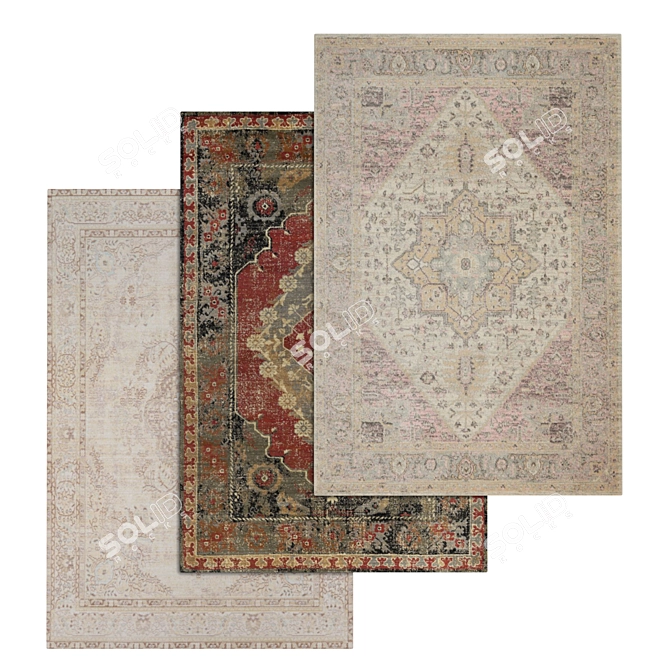 High-Quality Carpets Set 3D model image 1