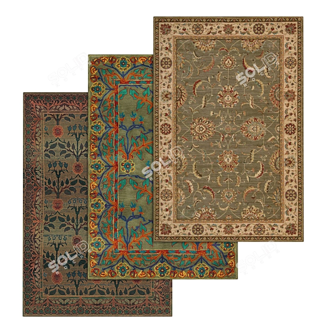 Luxury Carpet Set: High-Quality Textures 3D model image 1