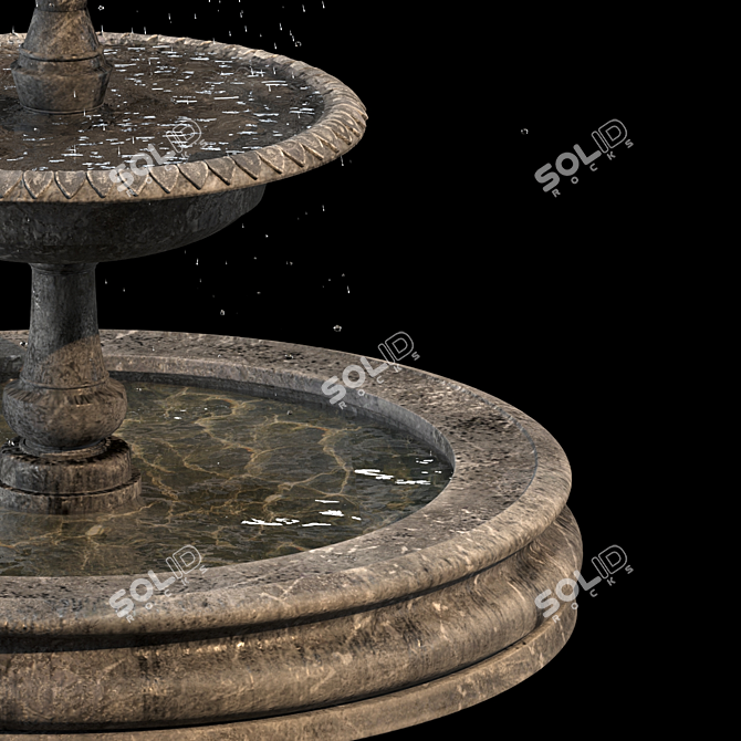 Elegant Stone Water Fountain 3D model image 2