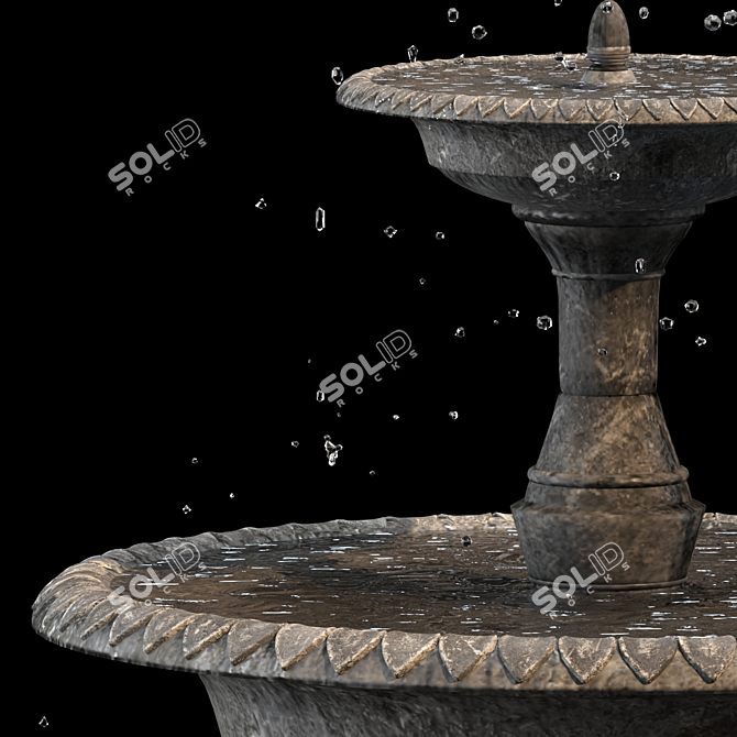 Elegant Stone Water Fountain 3D model image 3