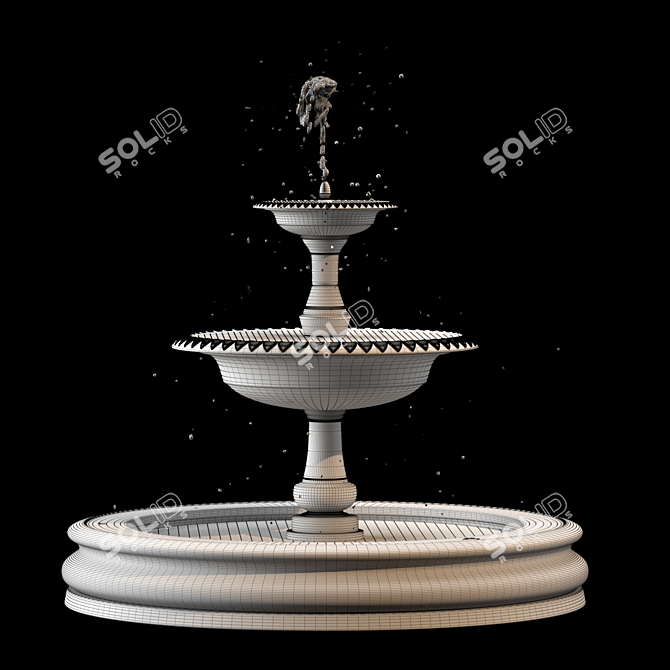 Elegant Stone Water Fountain 3D model image 4