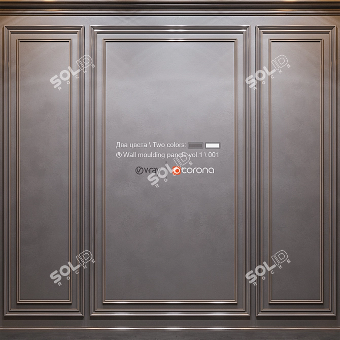 Title: Modern Wall Molding Panels 3D model image 1