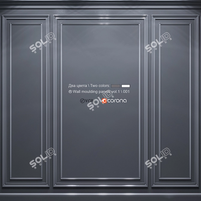 Title: Modern Wall Molding Panels 3D model image 3