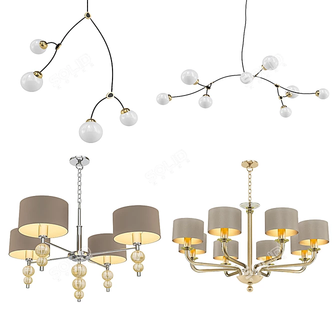 Modern Chandelier Collection 3D model image 1