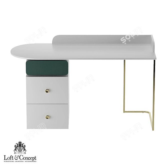 Loft Concept Desktop Work Table 3D model image 1