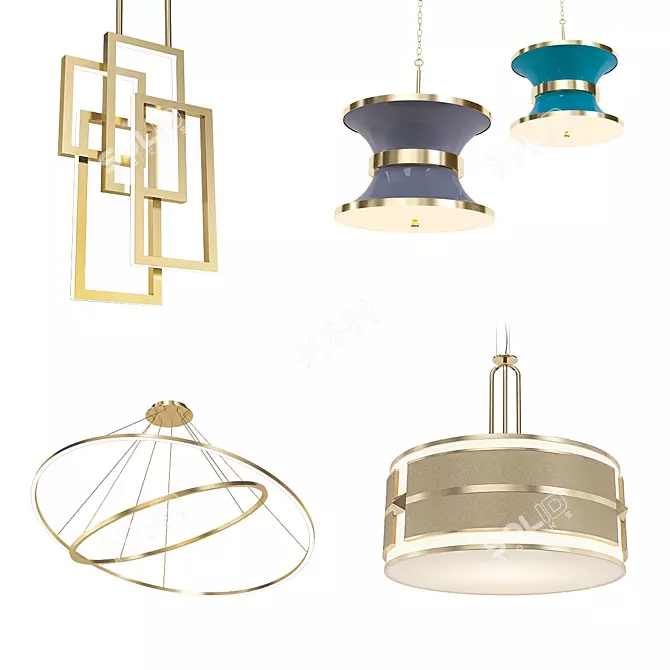 Modern Chandelier Collection 3D model image 1