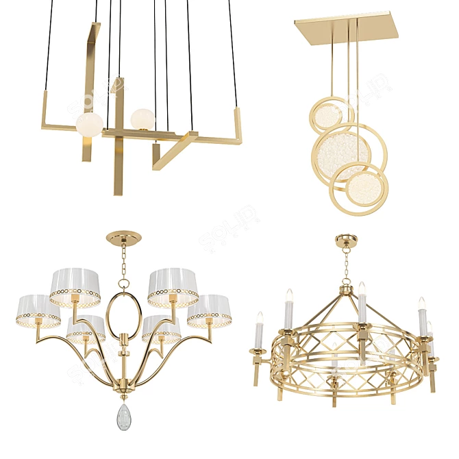 Modern Chandelier Collection 3D model image 1