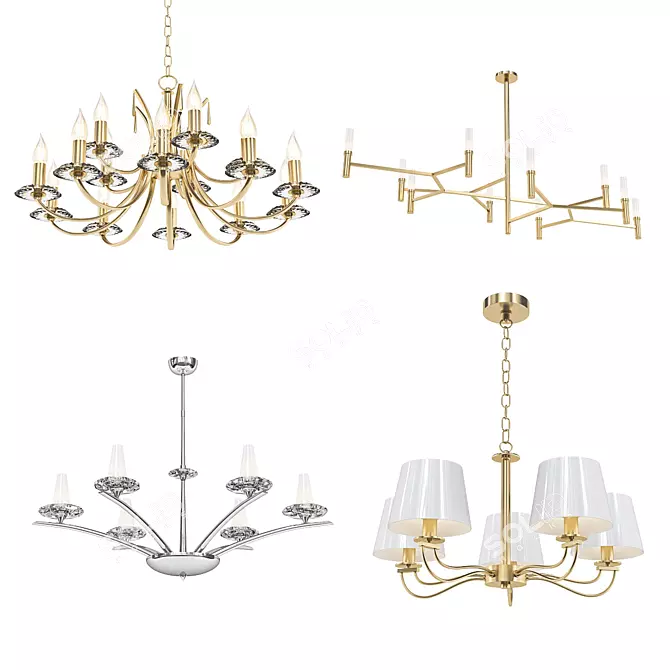 Modern Chandelier Collection: Dubai, La Plata, Monaco, Venice 3D model image 1