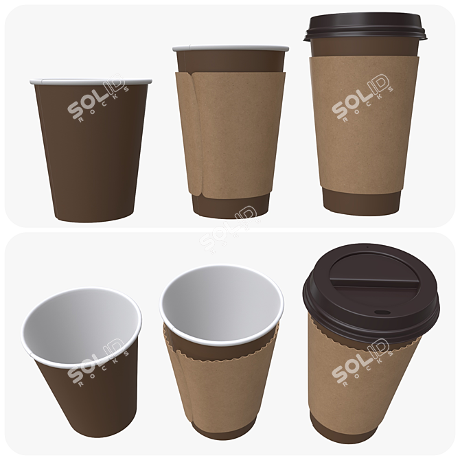 Eco-friendly Recycled Paper Coffee Cup 3D model image 2