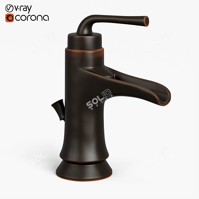 Modern Chrome Faucet-15cm Height 3D model image 1