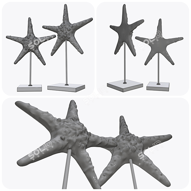 Oceanic Starlight Sculpture 3D model image 2