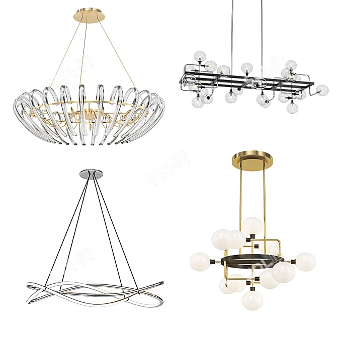 Modern Chandelier Collection 3D model image 1