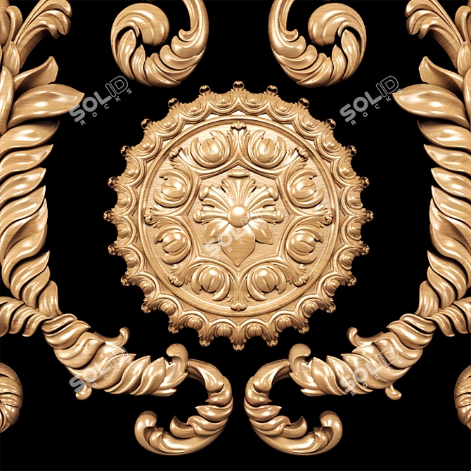 Baroque Carving: Detailed CNC & Rendering Model 3D model image 4