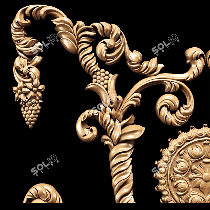 Baroque Carving: Detailed CNC & Rendering Model 3D model image 5