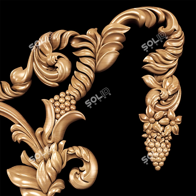 Baroque Carving: Detailed CNC & Rendering Model 3D model image 7