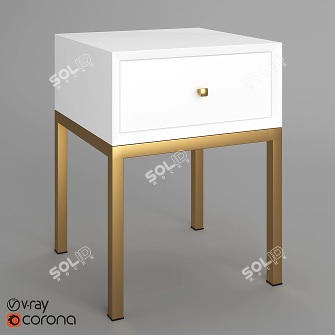 Elegant Brenna Side Table - Stylish and Functional 3D model image 1