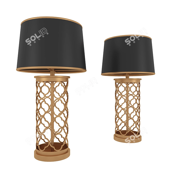 Metal Grate Table Lamp 3D model image 1