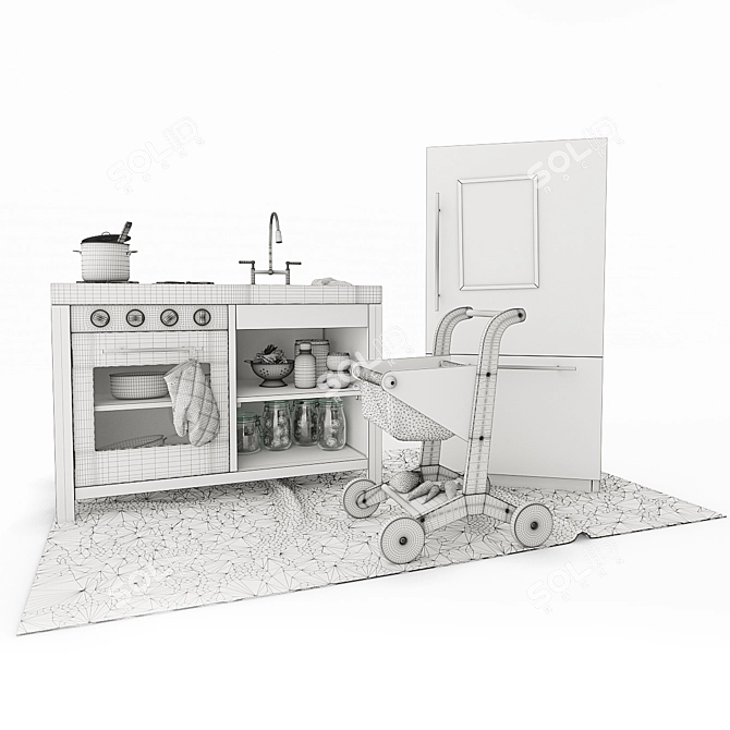 Title: Cozy Kitchen Charm 3D model image 3