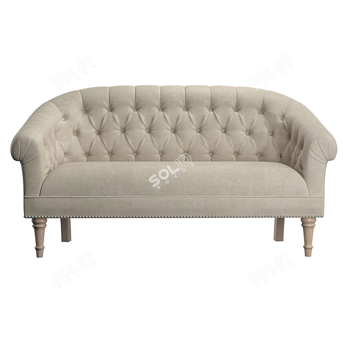 Elegant Tufted Loveseat 3D model image 2
