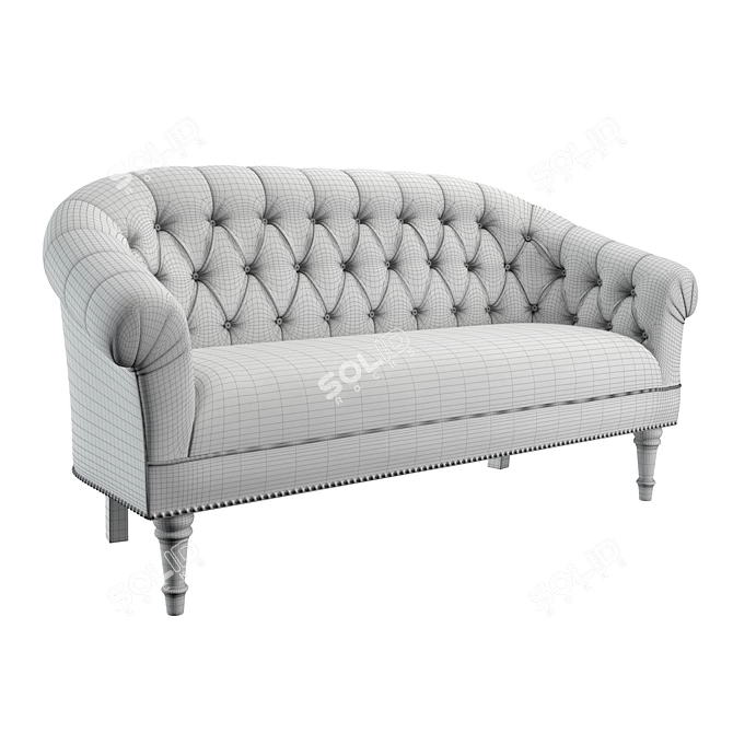 Elegant Tufted Loveseat 3D model image 3