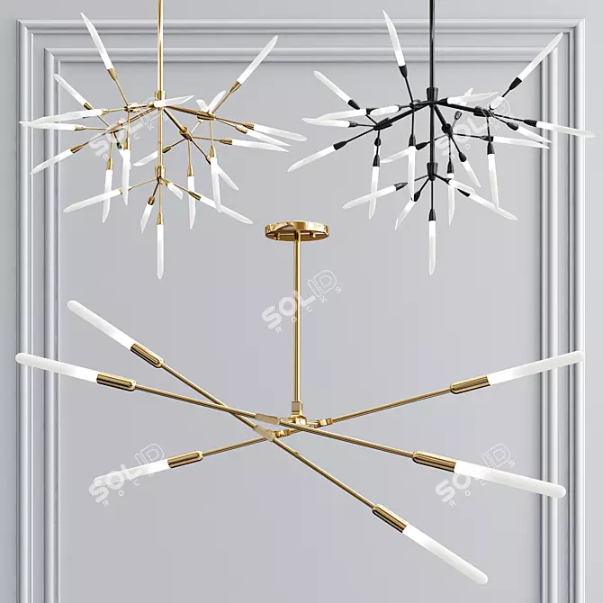 Elegant Tiered Chandelier Collection 3D model image 1