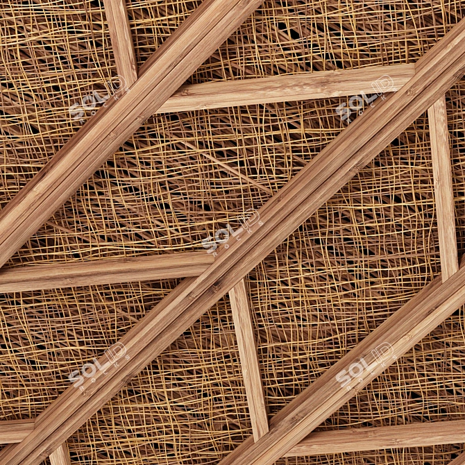 Rustic Wood Branch Ceiling 3D model image 3