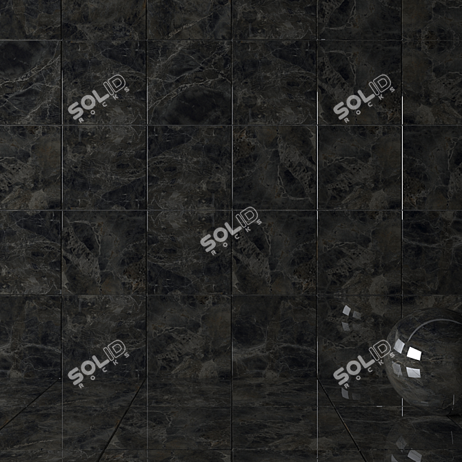 Anthracite Alpha Wall Tiles Set 3D model image 2