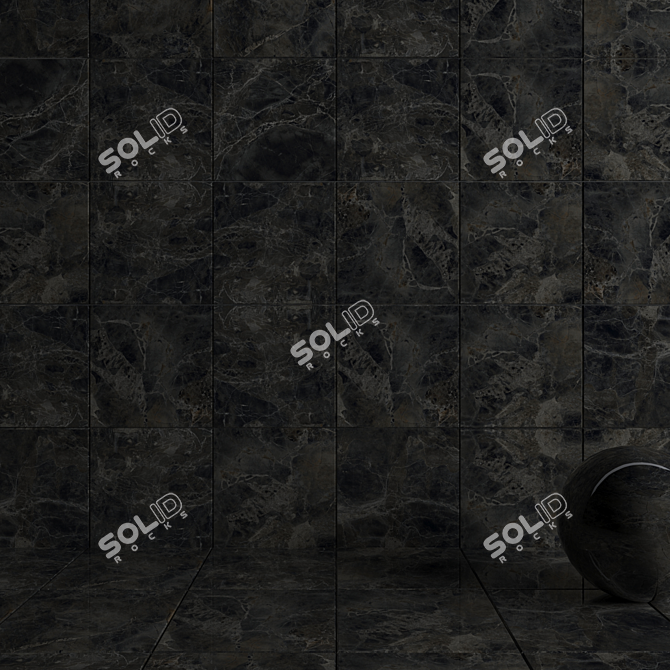 Anthracite Alpha Wall Tiles Set 3D model image 3