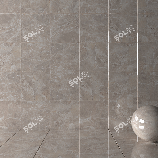 Alpha Beige Wall Tiles: High-Definition Multi-Texture Set 3D model image 2