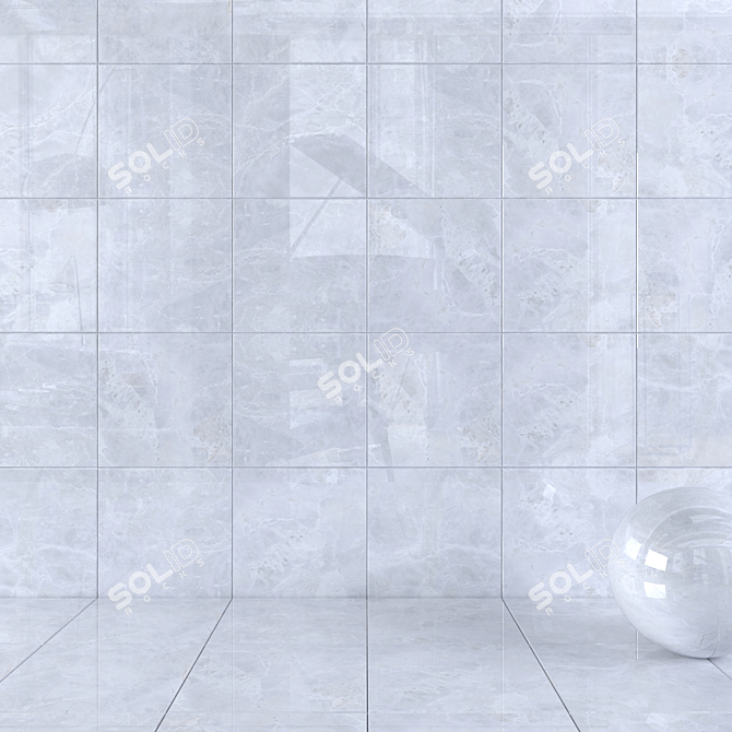 Alpha Bianco Wall Tiles: Multi-Texture 60x60 cm 3D model image 1