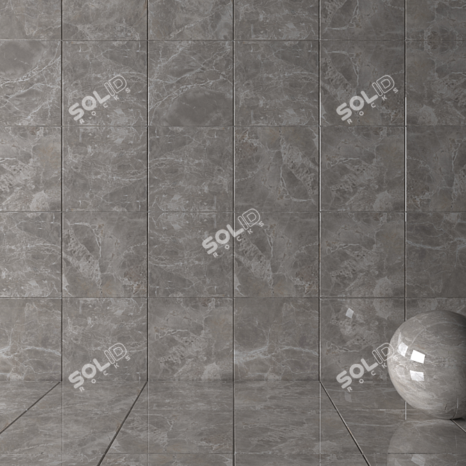 Alpha Greige Wall Tiles: Multi-textured, High-quality, 60x60cm 3D model image 2