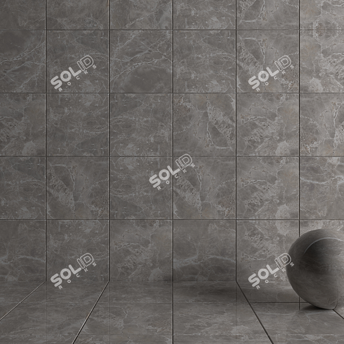 Alpha Greige Wall Tiles: Multi-textured, High-quality, 60x60cm 3D model image 3