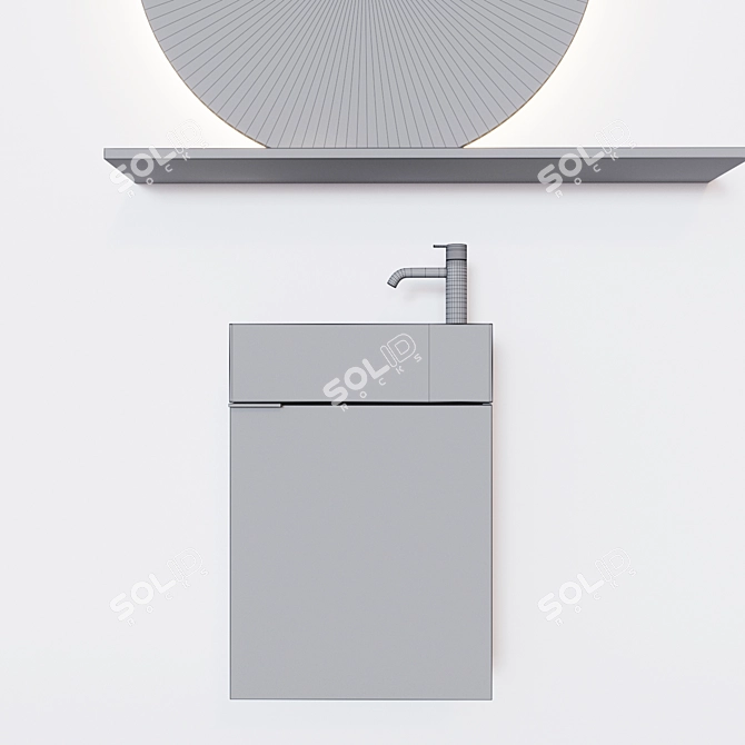 Inbani Facett: Compact and Stylish Bathroom Sink 3D model image 5