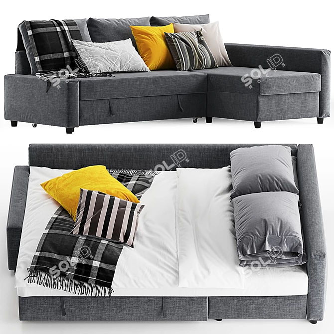 Ikea Friheten Corner Sofa Bed - Stylish and Space-Saving 3D model image 2