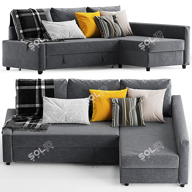 Ikea Friheten Corner Sofa Bed - Stylish and Space-Saving 3D model image 10