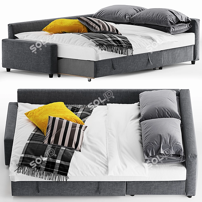 Ikea Friheten Corner Sofa Bed - Stylish and Space-Saving 3D model image 11