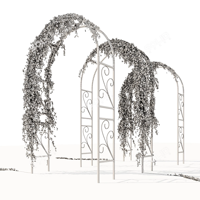 Ivy-Clad Pergola: Lifelike 3D Model 3D model image 4